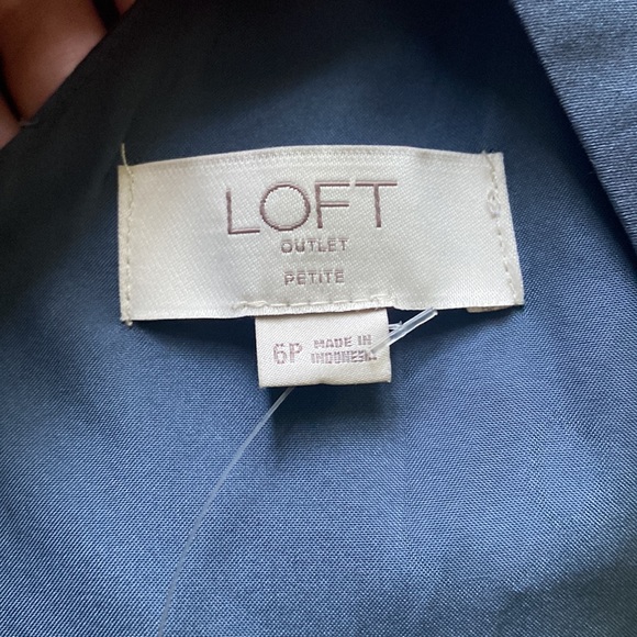 LOFT Floral Print Dress, Cobalt Blue w/ Flowers, Size 6P - Picture 7 of 15